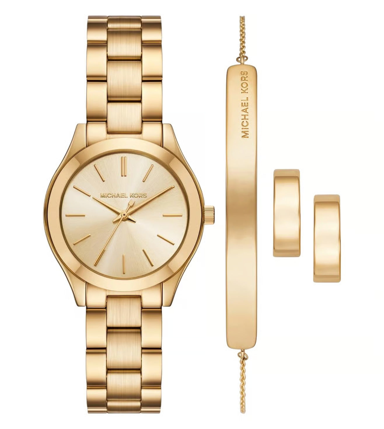 Slim Runway Quartz Gold Dial Ladies Watch