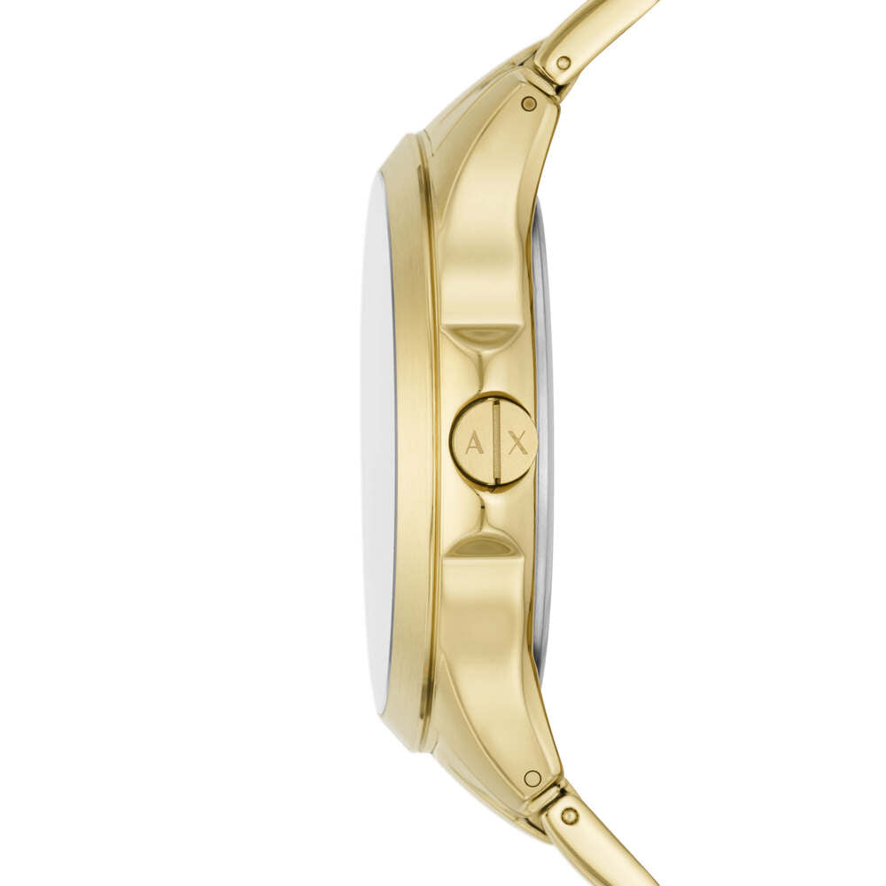 Automatic Quartz Three-Hand Date Gold-Tone Stainless Steel Watch