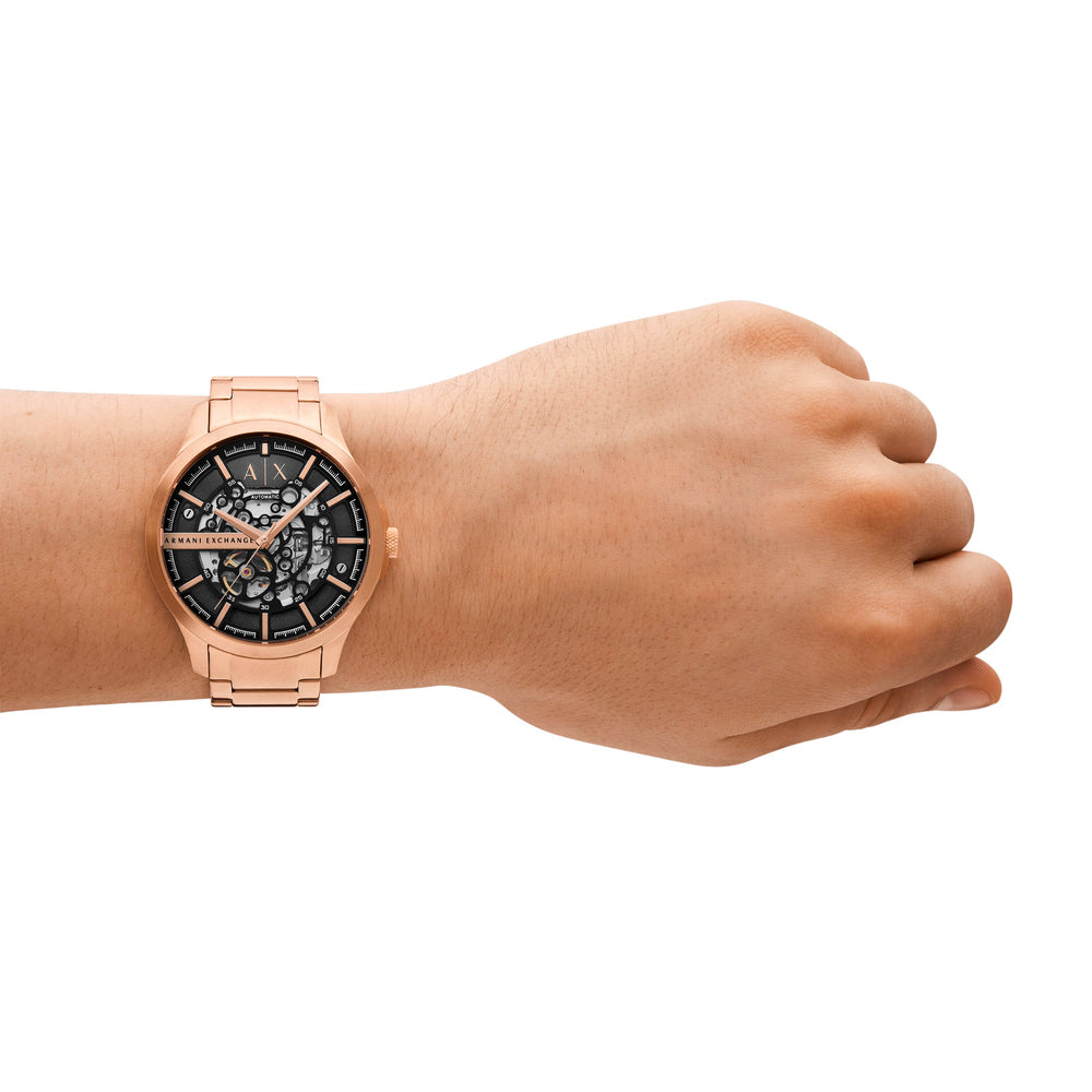 Automatic Rose Gold-Tone Stainless Steel Watch