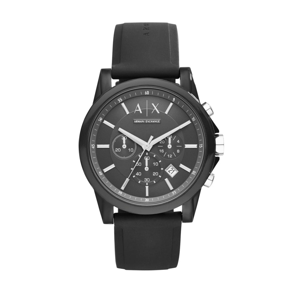 Chronograph Black Silicone Watch