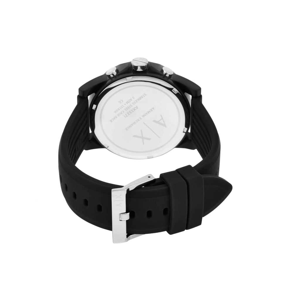 Chronograph Black Silicone Watch