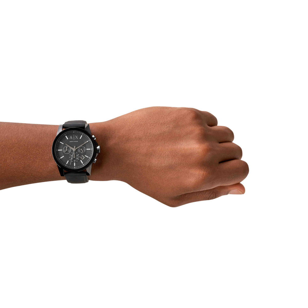 Chronograph Black Silicone Watch