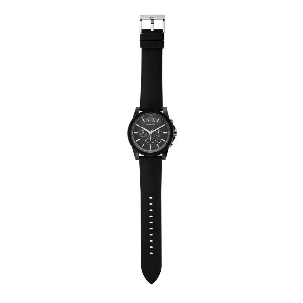 Chronograph Black Silicone Watch