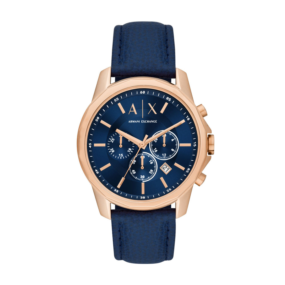 Chronograph Blue Leather Watch