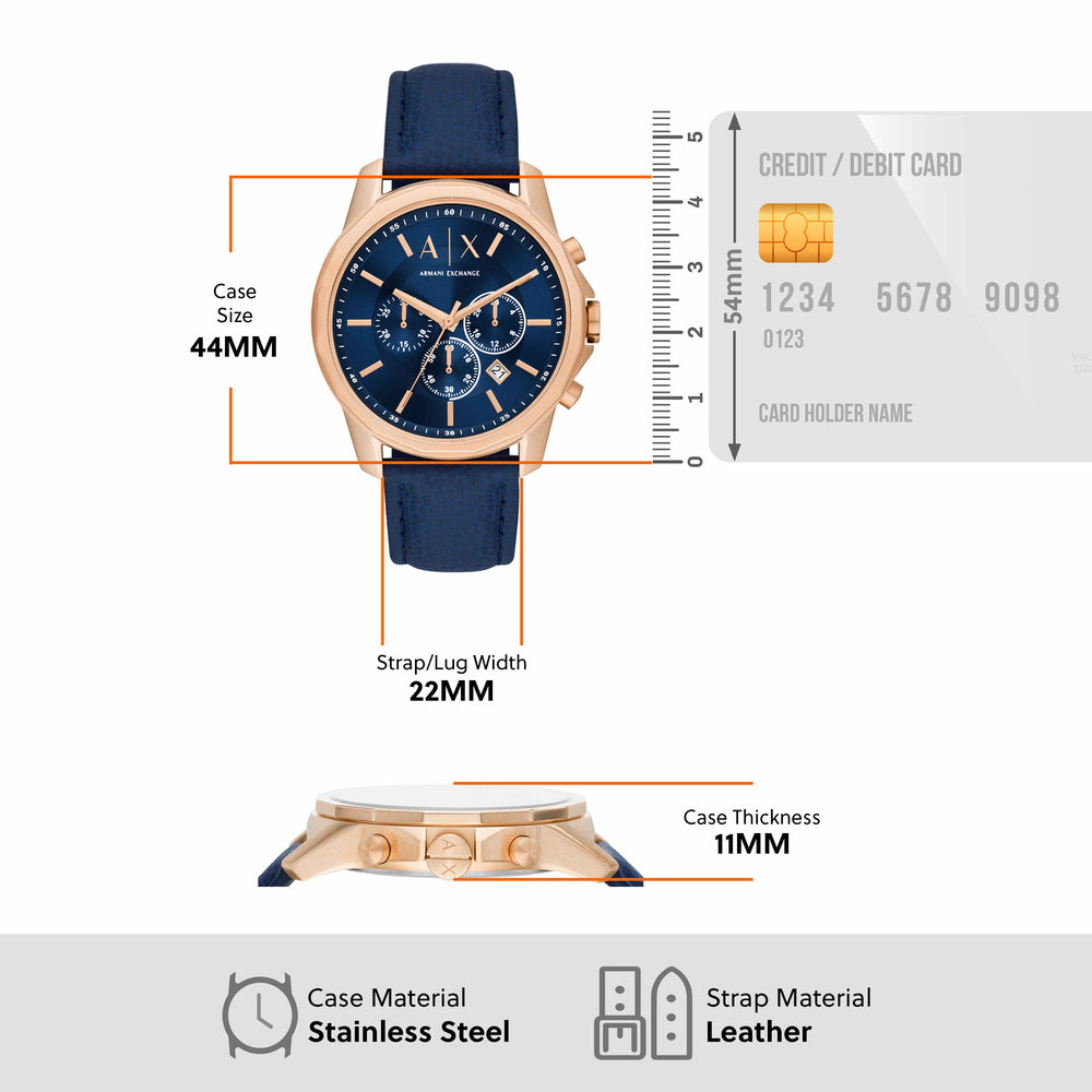 Chronograph Blue Leather Watch