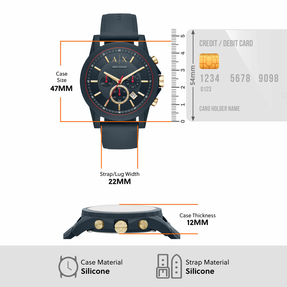 Chronograph Blue Silicone Watch
