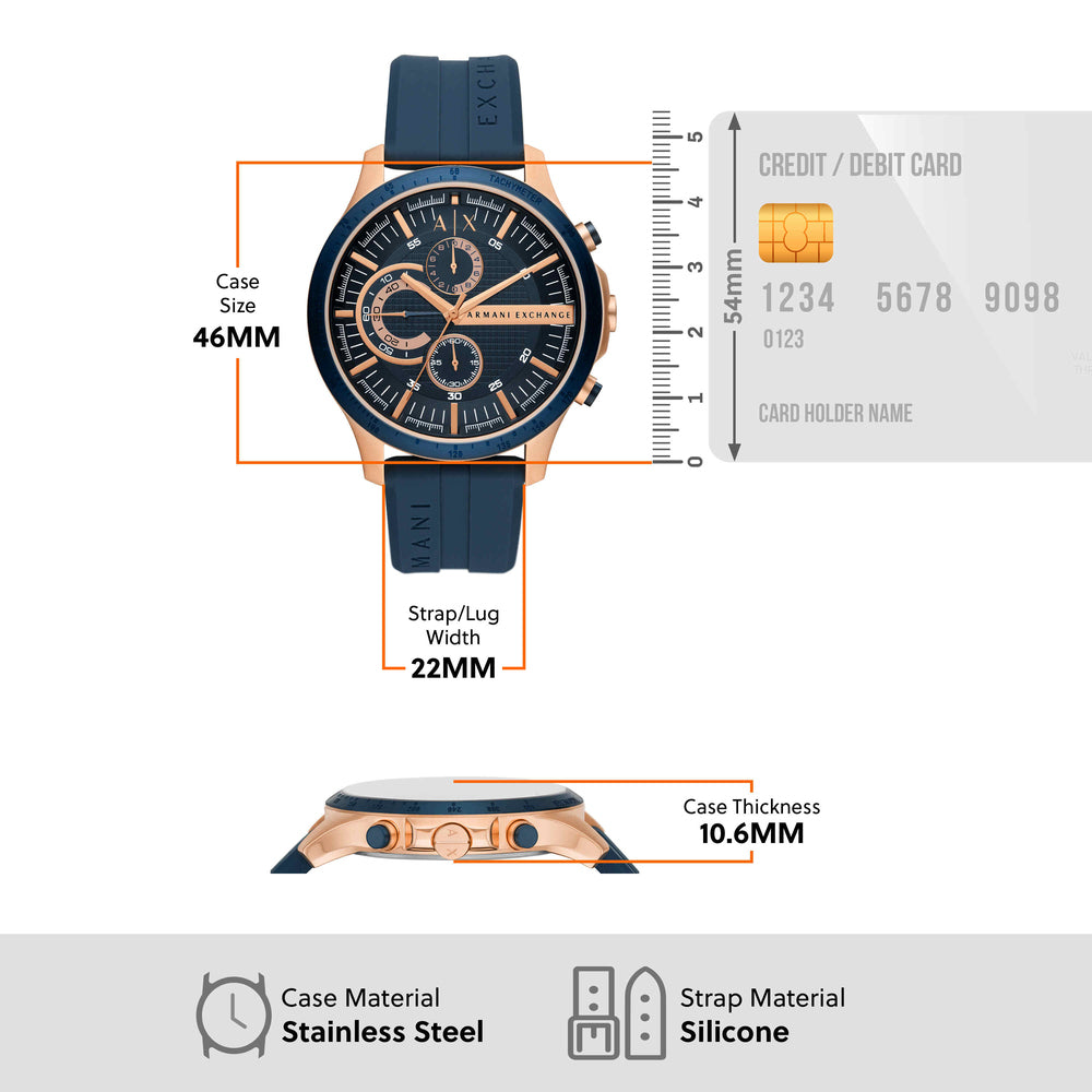 Chronograph Blue Silicone Watch