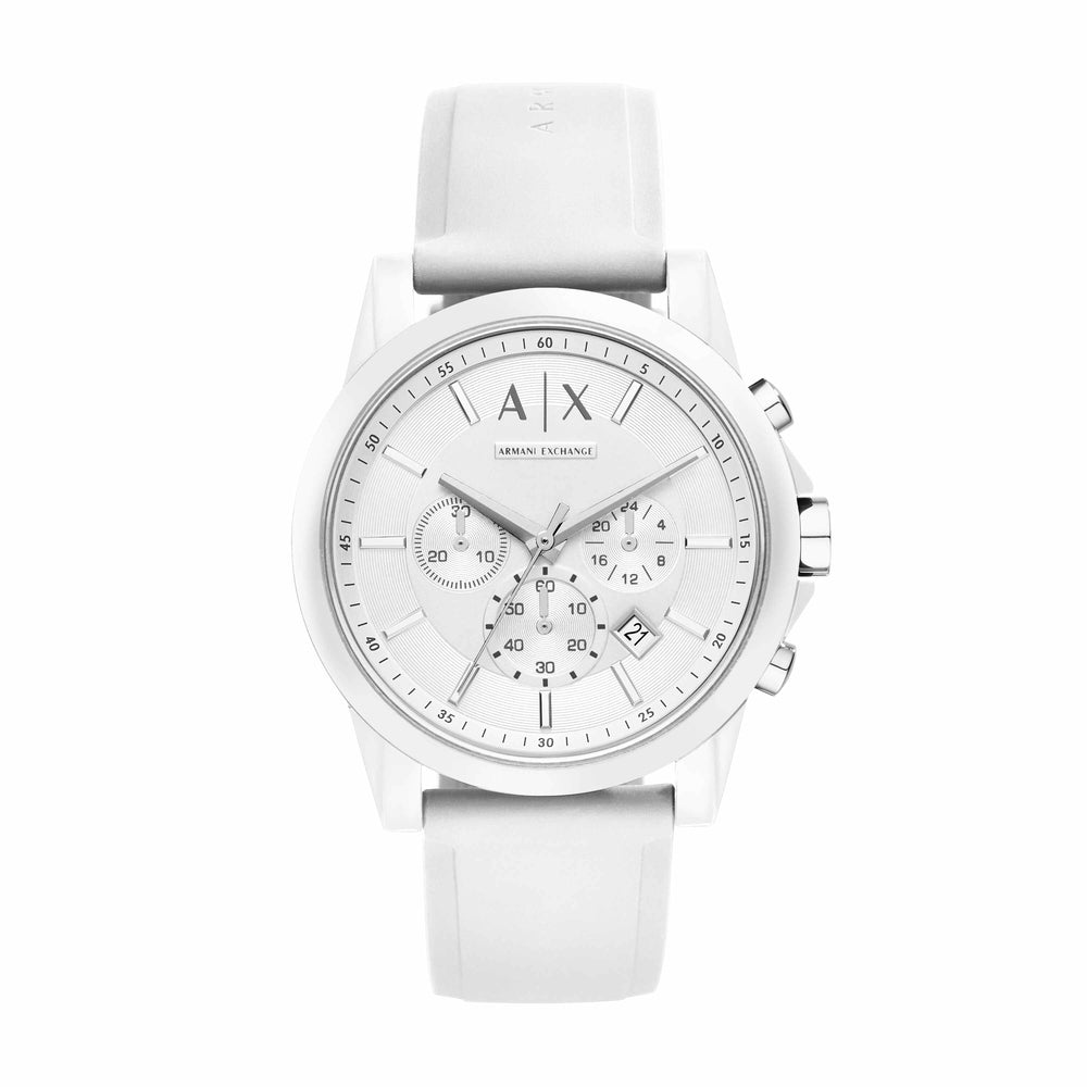 Chronograph White Silicone Watch