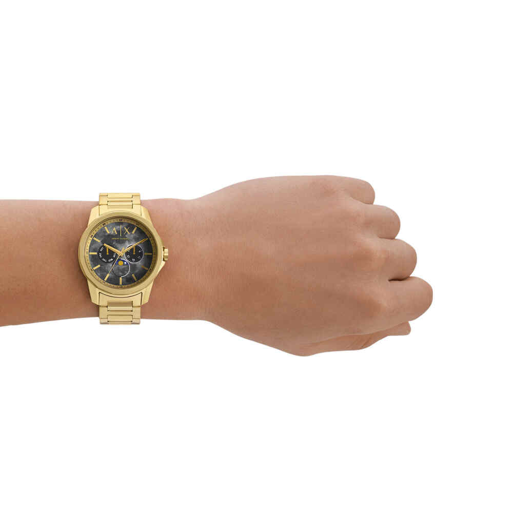Moonphase Multifunction Gold-Tone Stainless Steel Watch