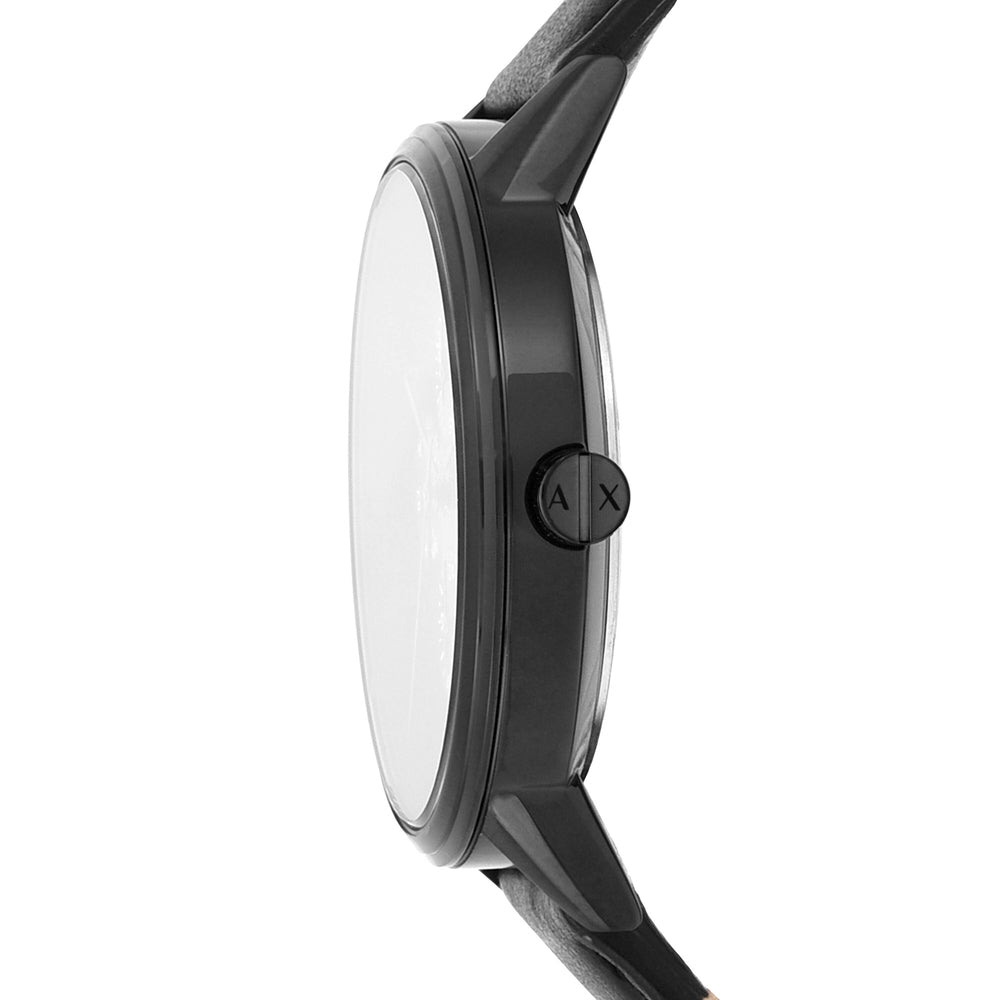 Multifunction Black Leather Watch