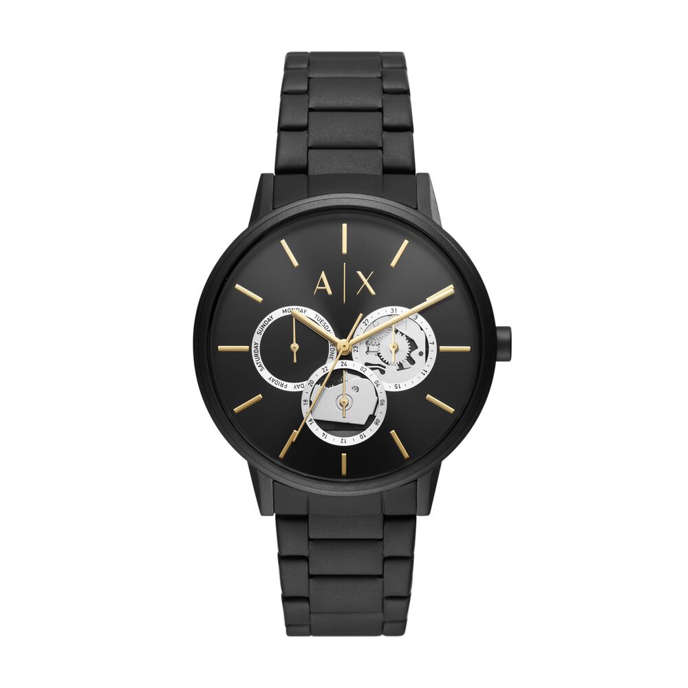 Multifunction Black Stainless Steel Watch