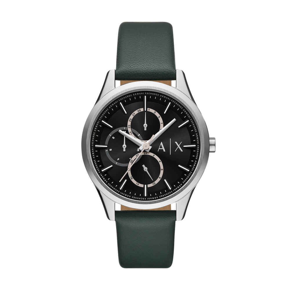 Multifunction Green Leather Watch