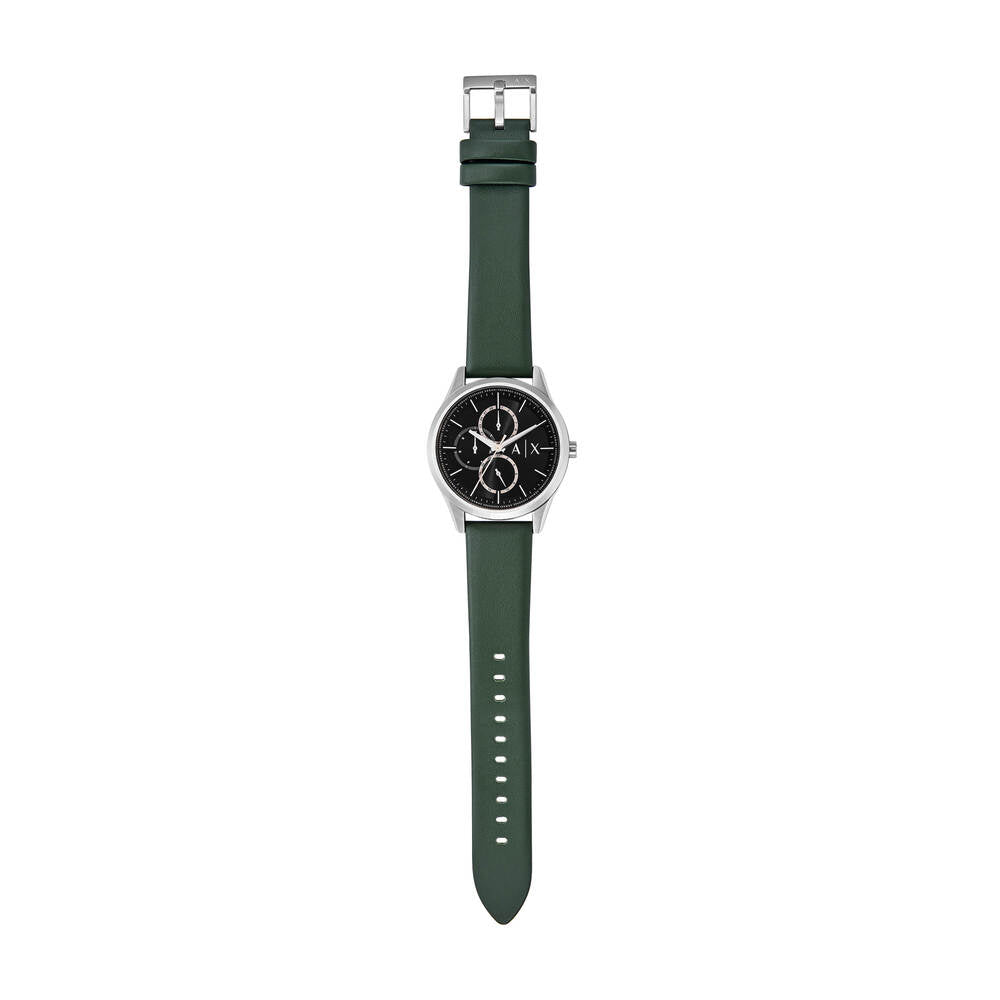 Multifunction Green Leather Watch