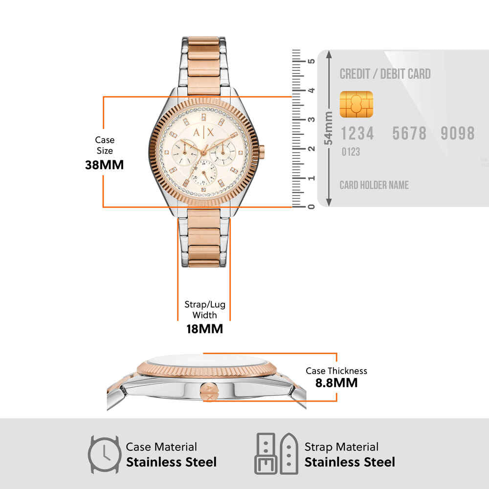 Multifunction Two-Tone Stainless Steel Watch