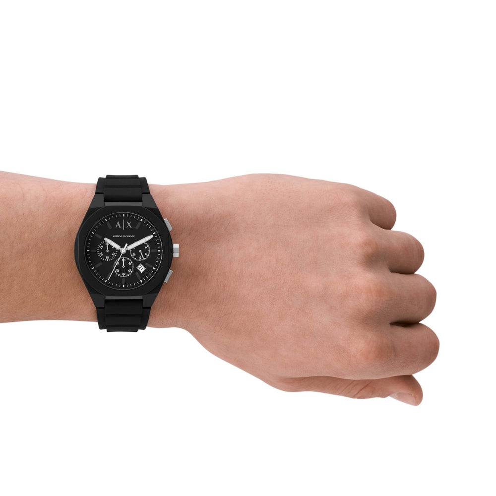 Sync Chronograph Black Silicone Watch