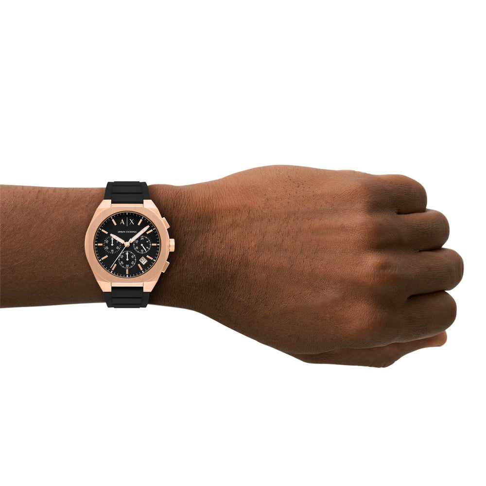 Sync Chronograph Black Silicone Watch
