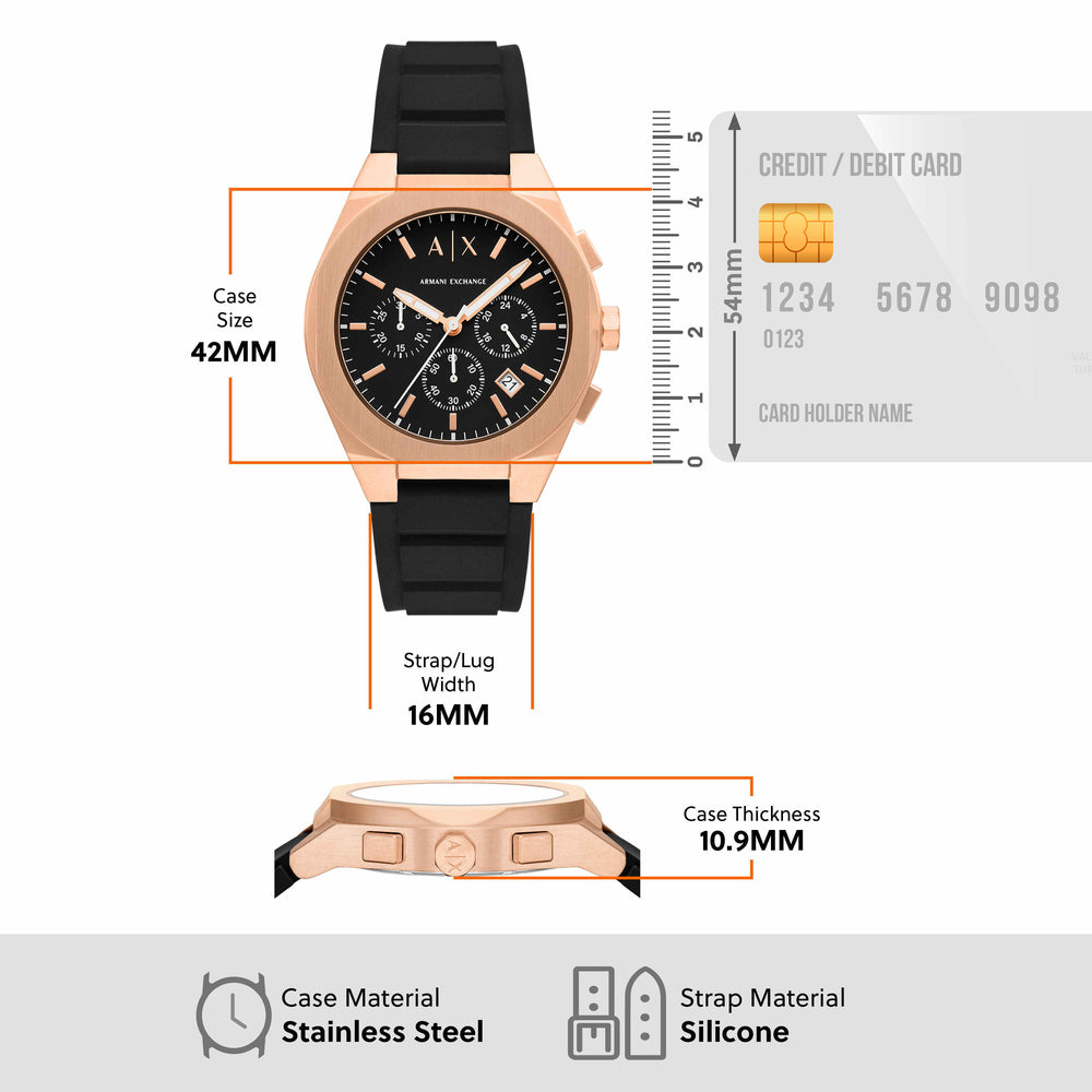 Sync Chronograph Black Silicone Watch