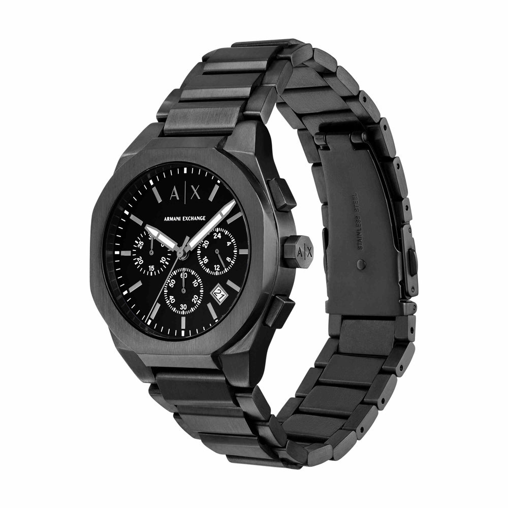 Sync Chronograph Black Stainless Steel Watch