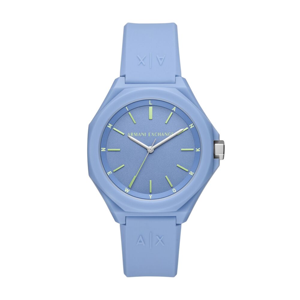 Three-Hand Blue Silicone Watch