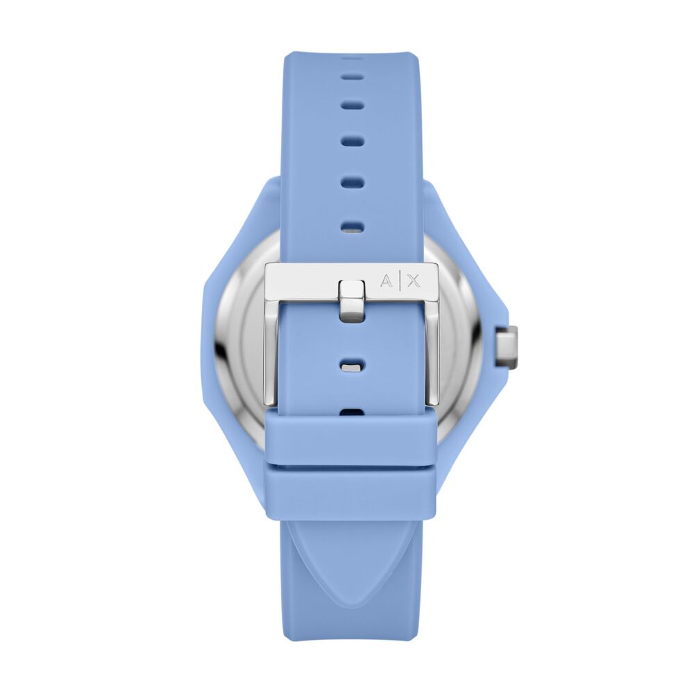 Three-Hand Blue Silicone Watch