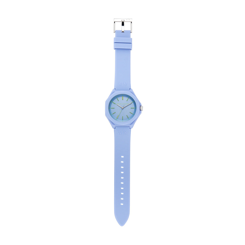 Three-Hand Blue Silicone Watch