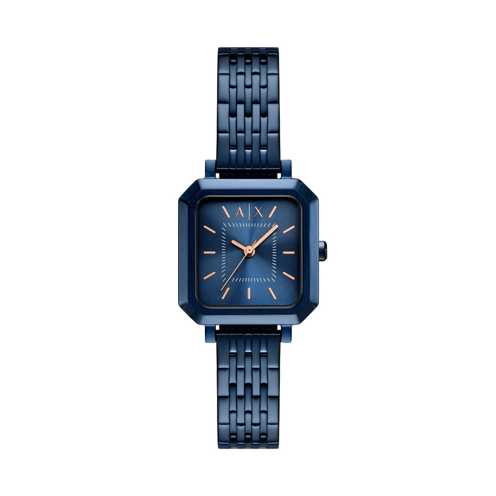 Three-Hand Blue Stainless Steel Watch