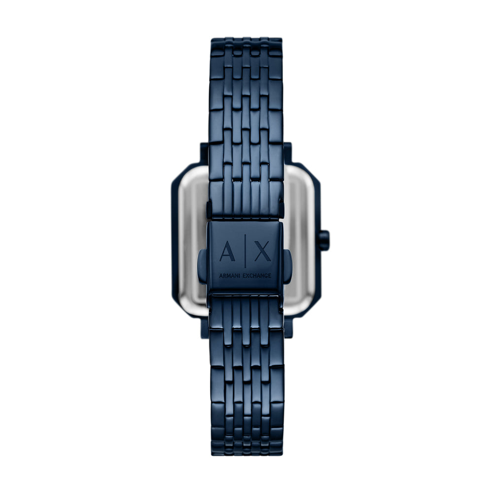 Three-Hand Blue Stainless Steel Watch
