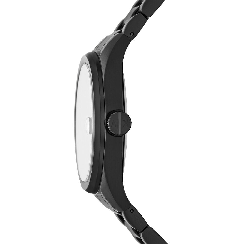 Three-Hand Date Black Stainless Steel Watch