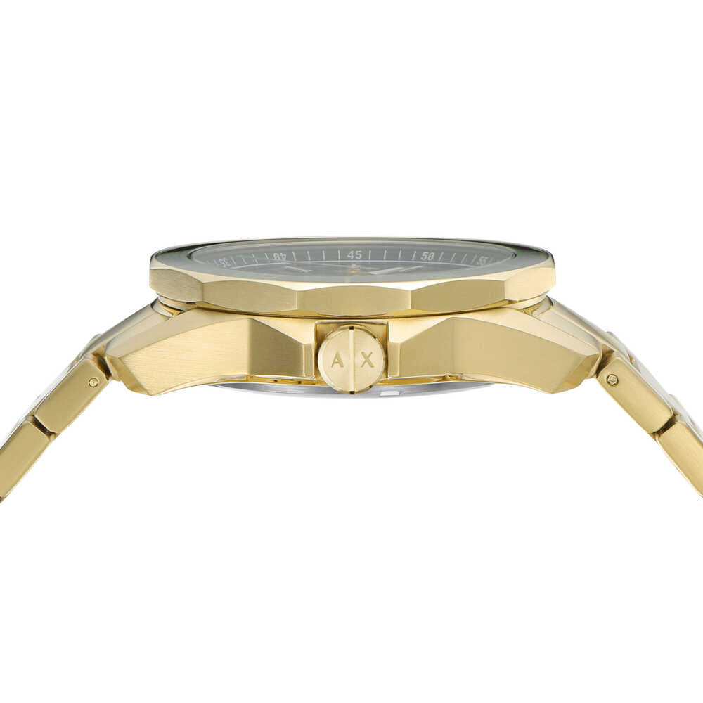 Three-Hand Date Gold-Tone Stainless Steel Watch