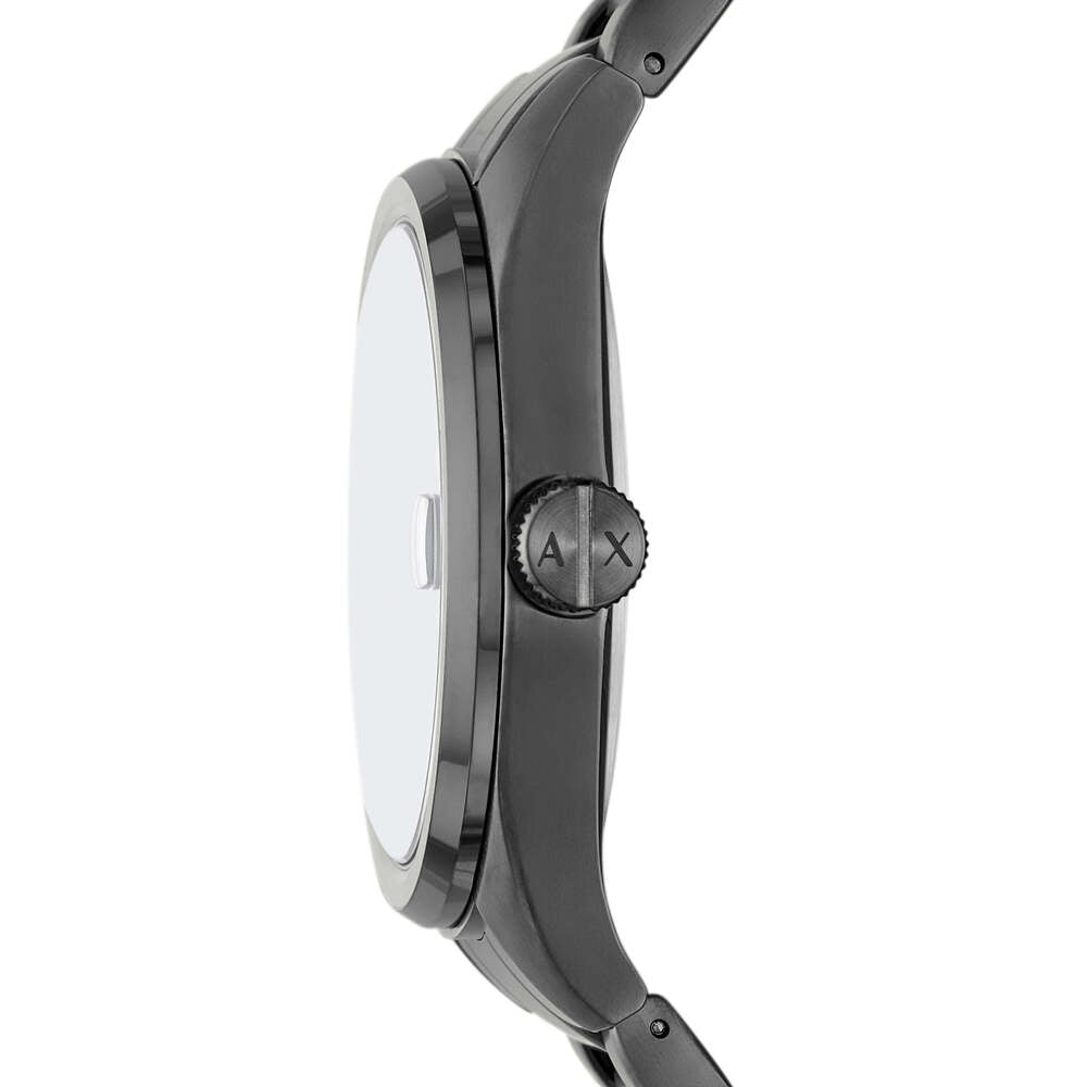 Three-Hand Date Gunmetal Stainless Steel Watch