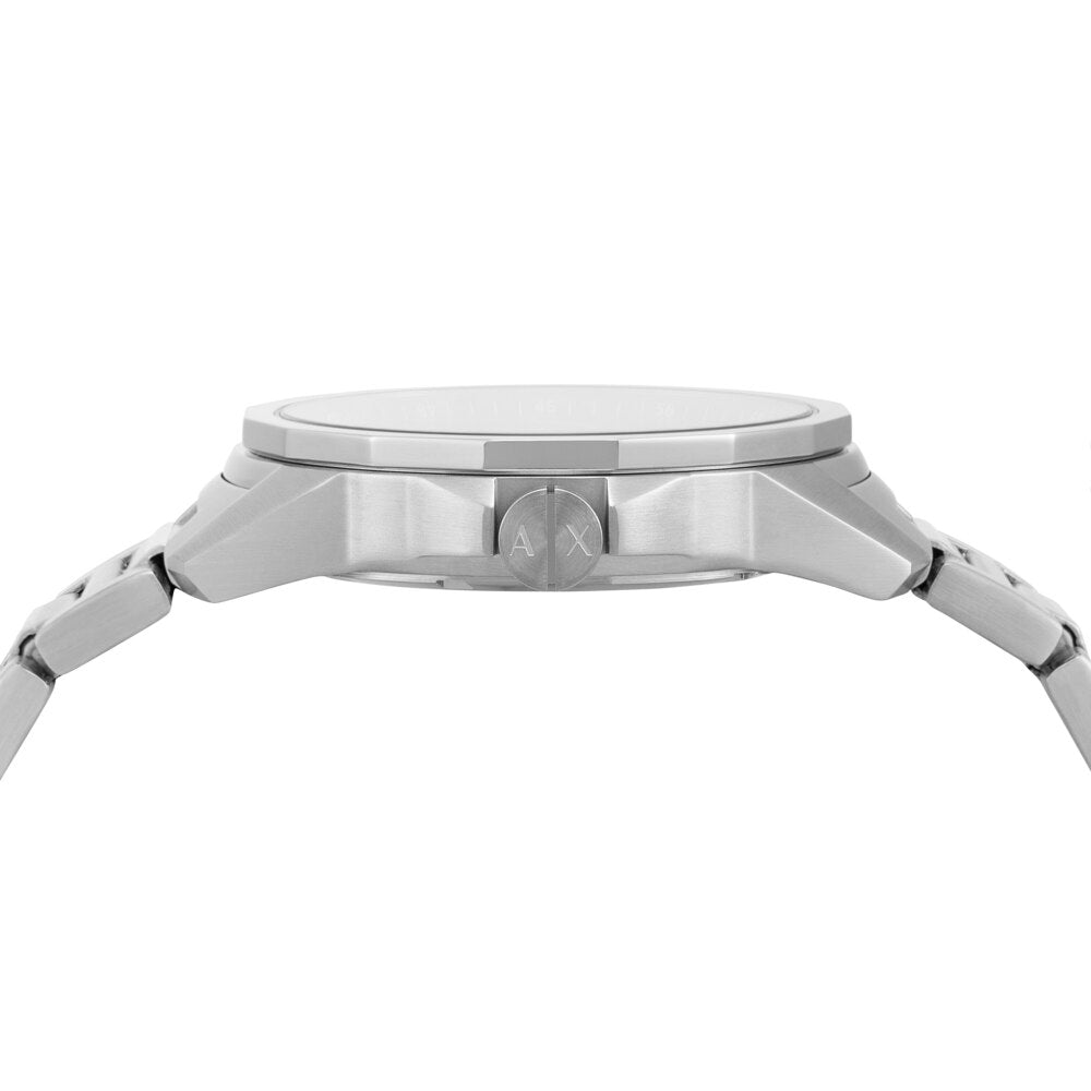 Three-Hand Day-Date Stainless Steel Watch