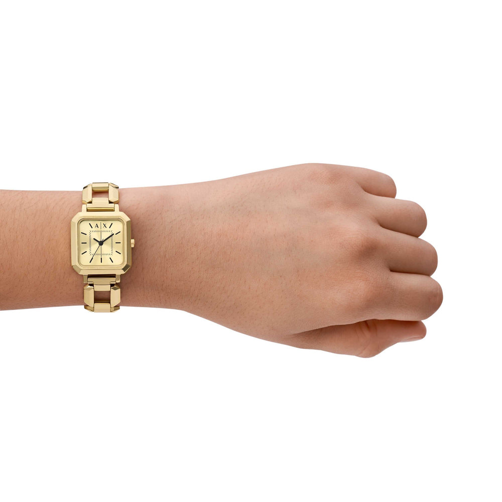 Three-Hand Gold-Tone Stainless Steel Watch