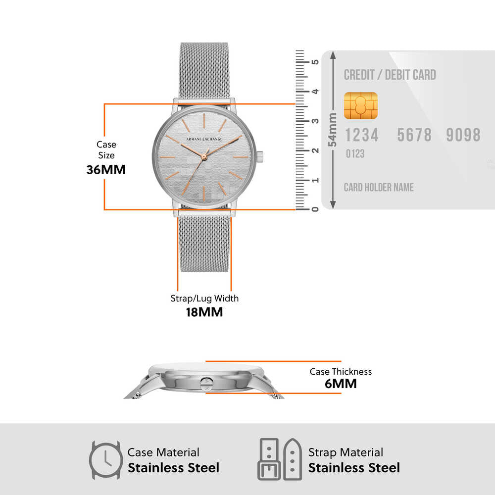 Three-Hand Stainless Steel Mesh Watch