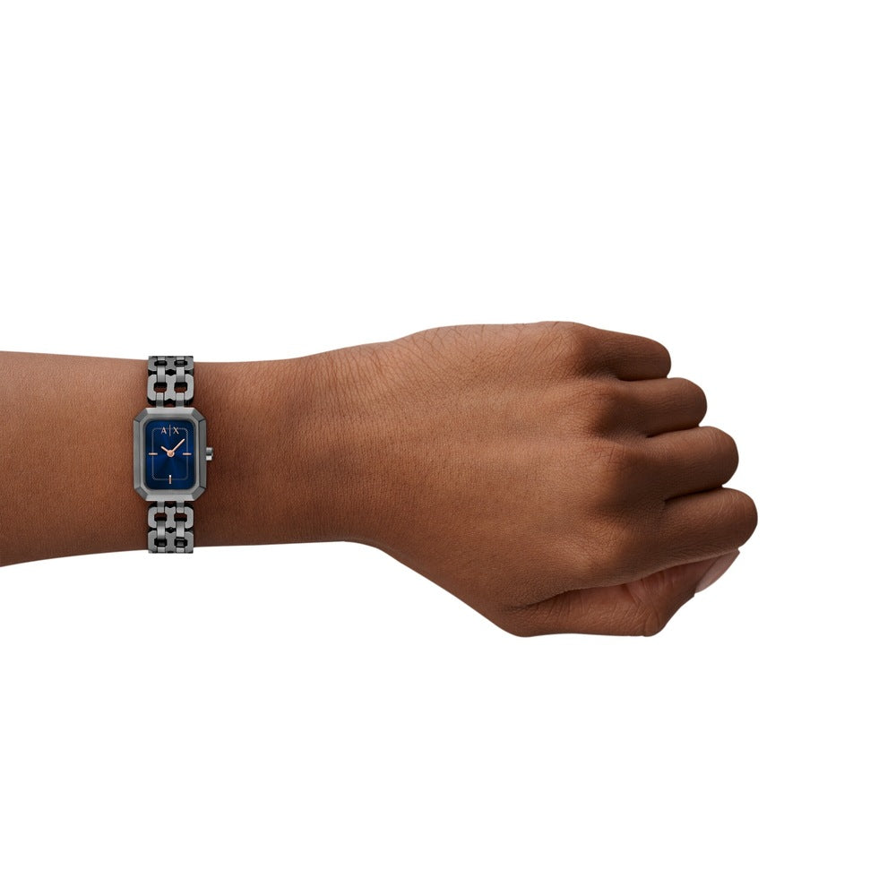 Two-Hand Gunmetal Stainless Steel Watch
