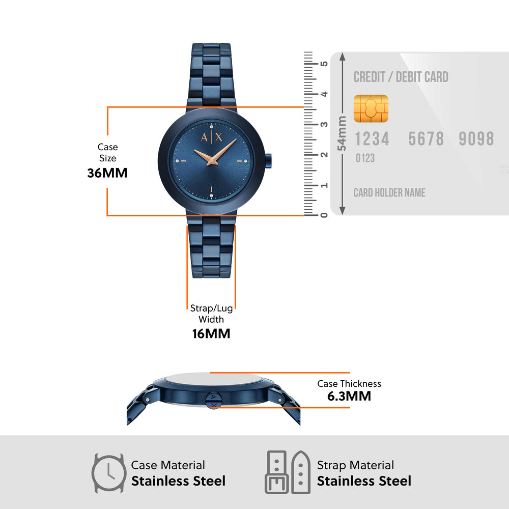 Two-Hand Ocean Blue Stainless Steel Watch