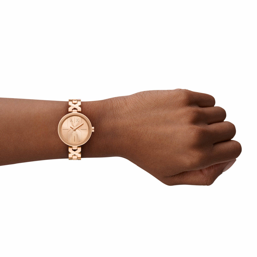 Two-Hand Rose Gold-Tone Stainless Steel Watch
