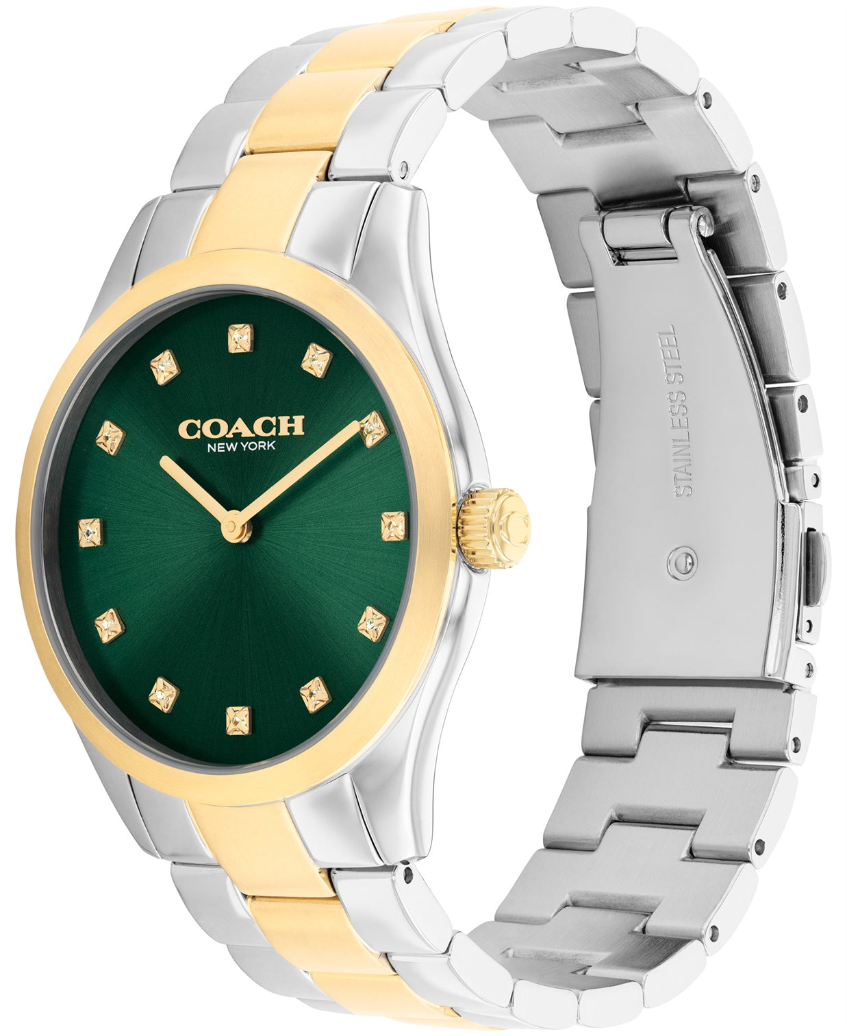 Brooks Women Quartz Green Dial Analog Stainless Steel Watch