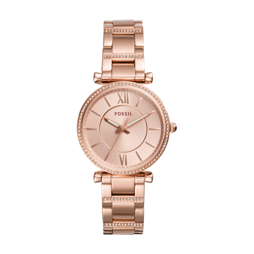 Carlie Three-Hand Rose Gold-Tone