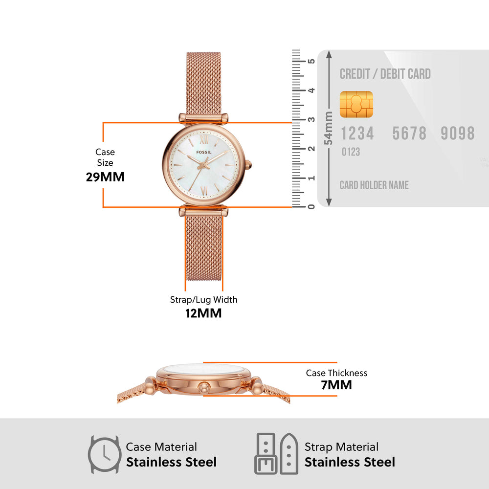 Carlie Three-Hand Rose Gold-Tone