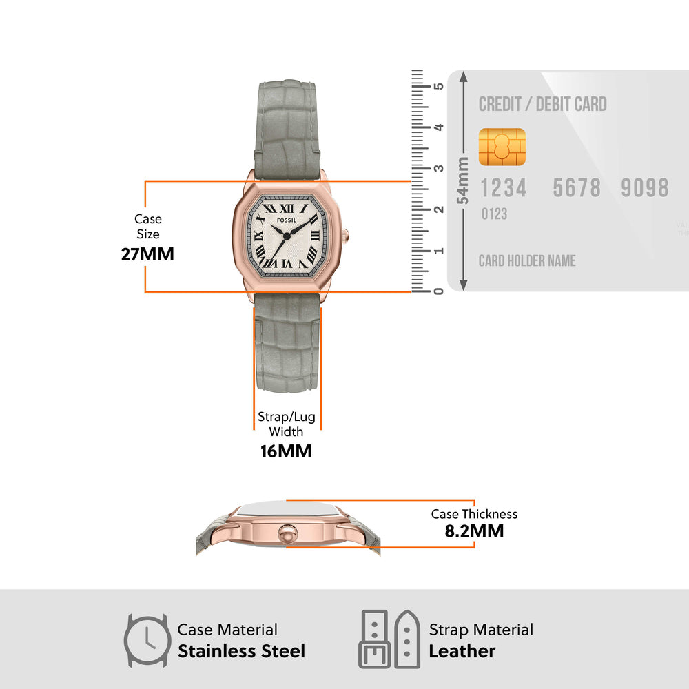 Harlow Three-Hand Gray Croco