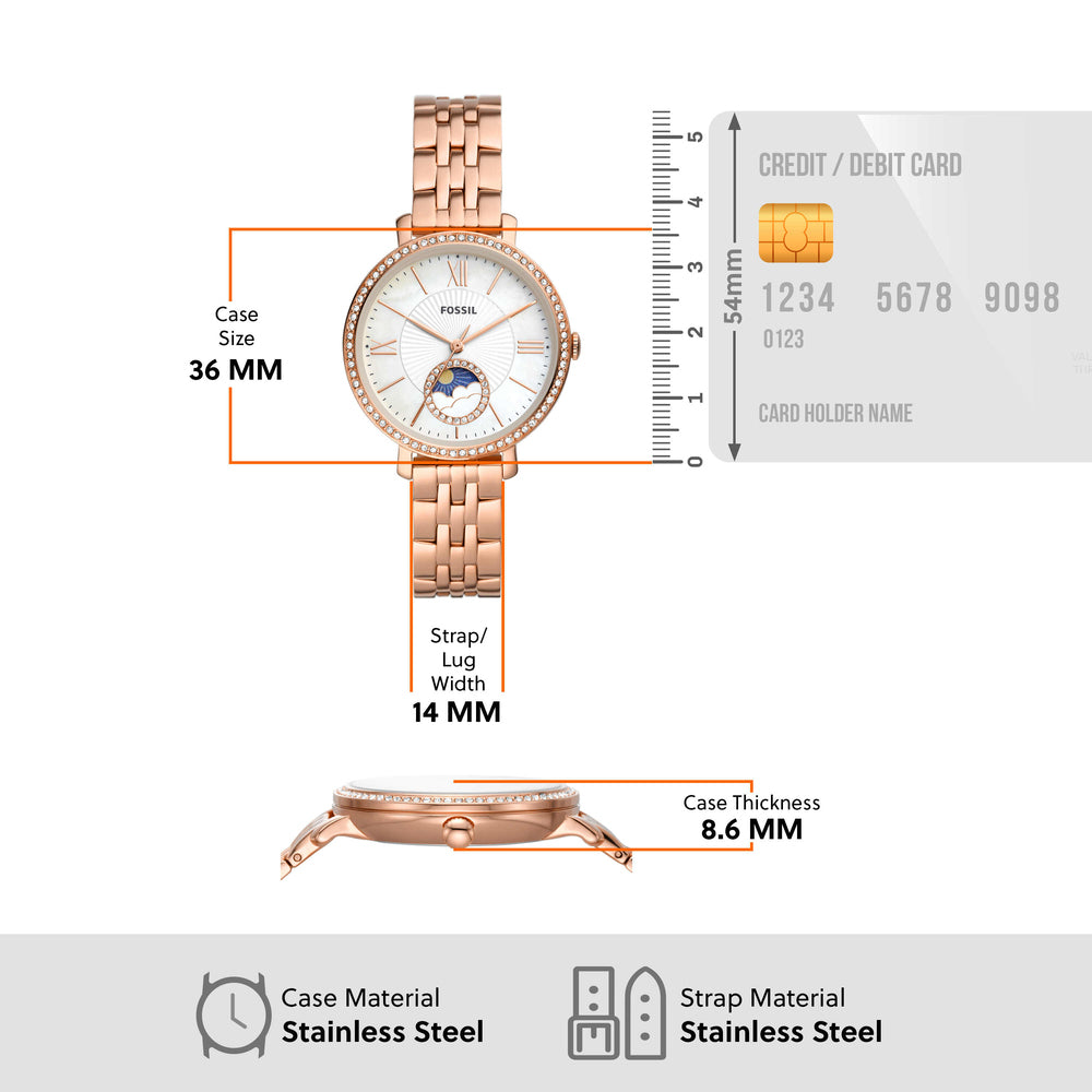 Jacqueline Sun Moon Multifunction Rose Gold-Tone