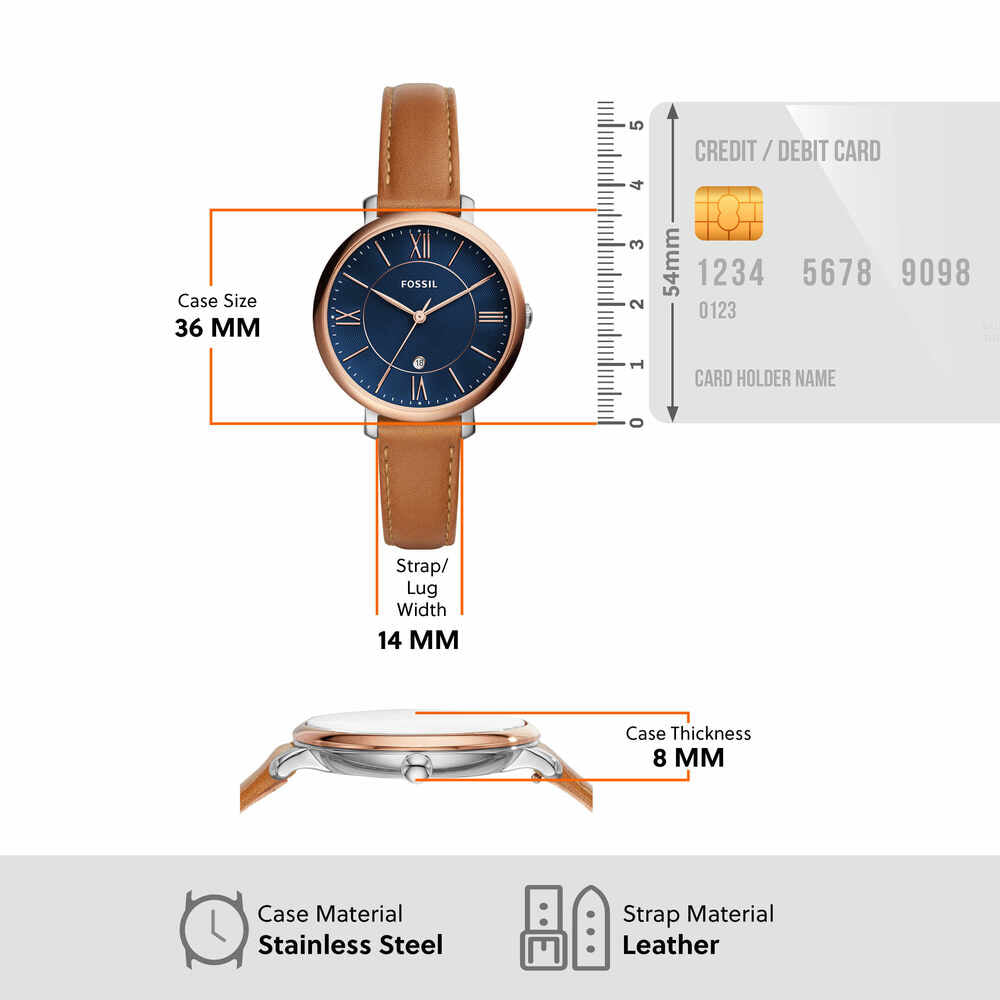 Jacqueline Three-Hand Date Luggage Leather