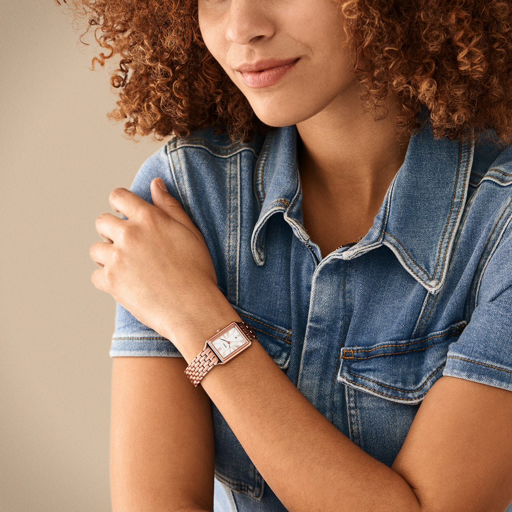 Raquel Three-Hand Date Rose Gold-Tone