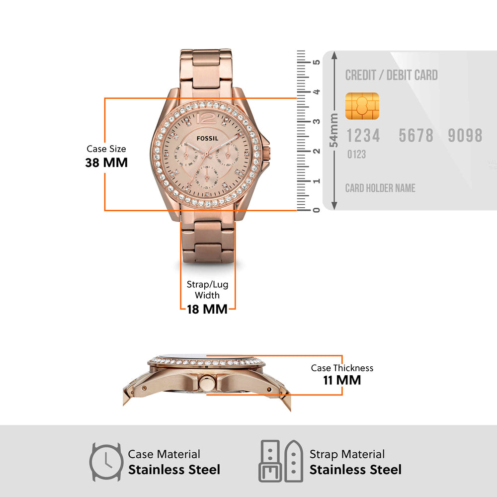 Riley Multifunction Rose Gold-Tone