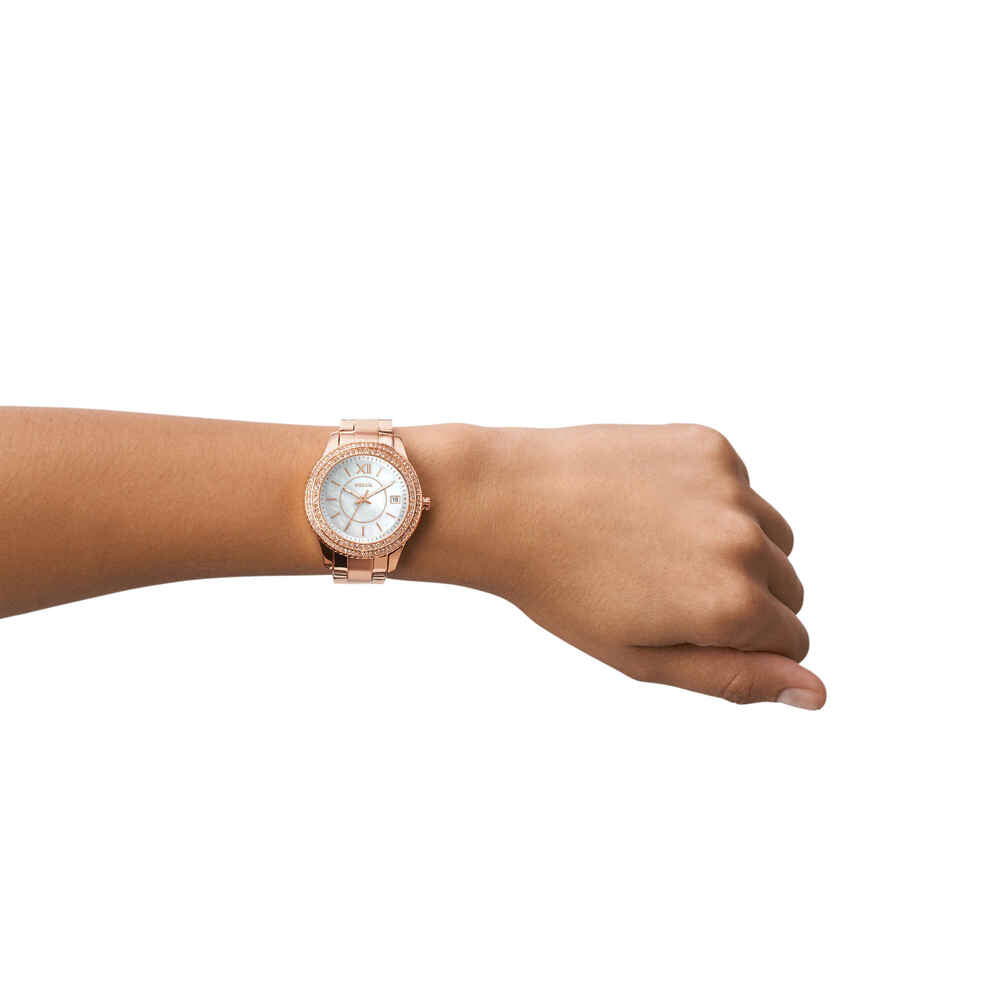 Stella Three-Hand Date Rose Gold-Tone