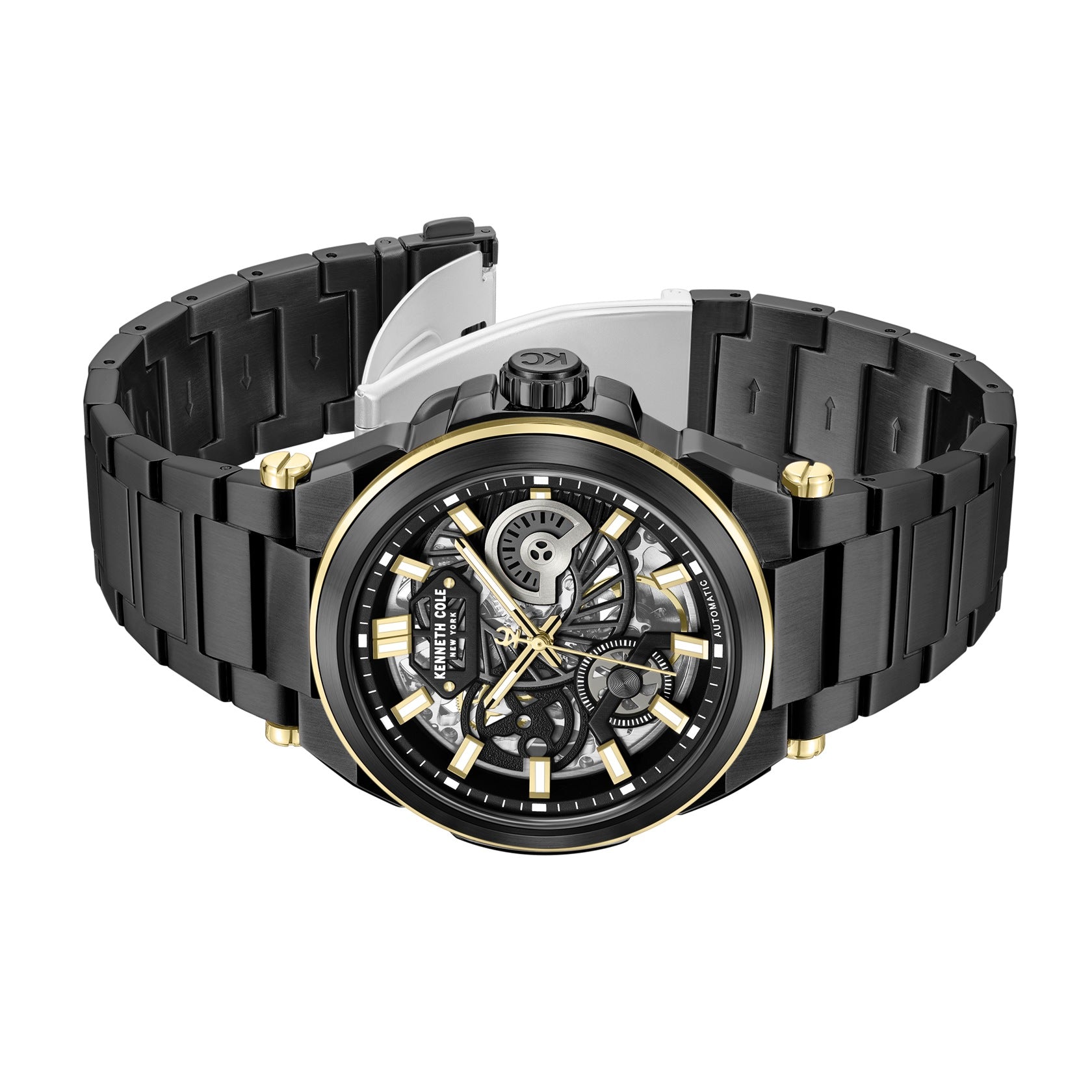 Black Round Dial Stainless Steel Strap Watch