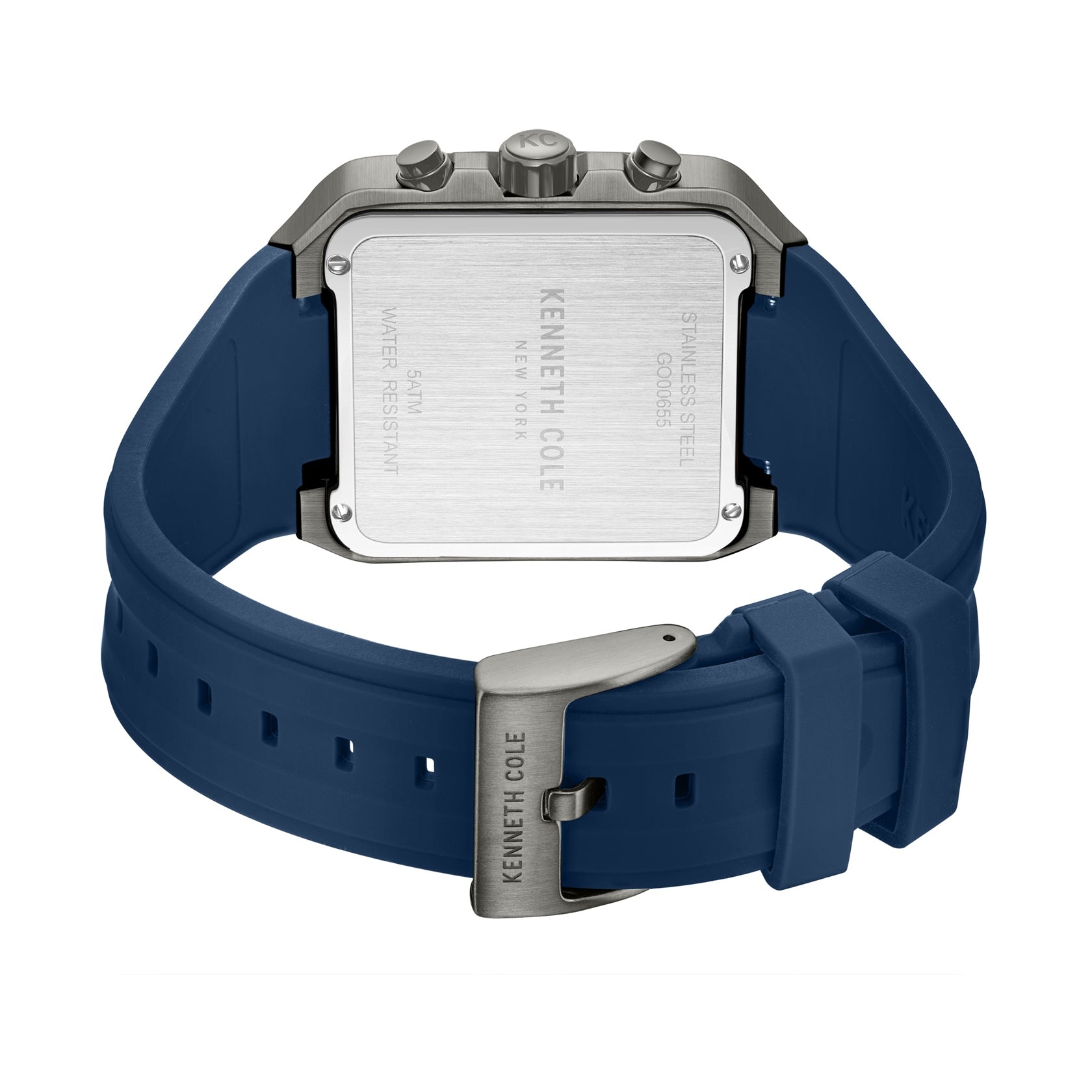 kenneth cole sport quartz blue square dial men's watch kcwgo0065501mnw