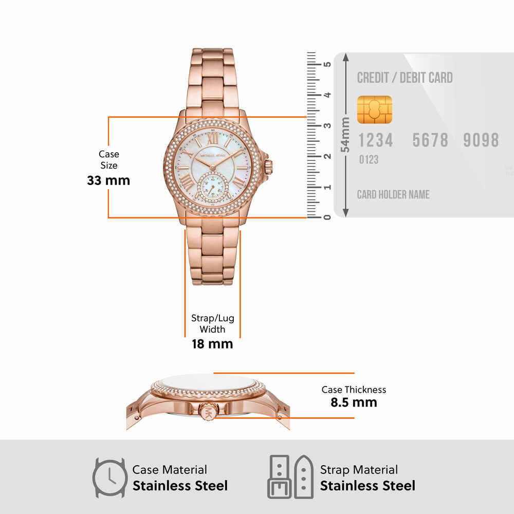 Everest Three-Hand Rose Gold-Tone Stainless Steel Watch