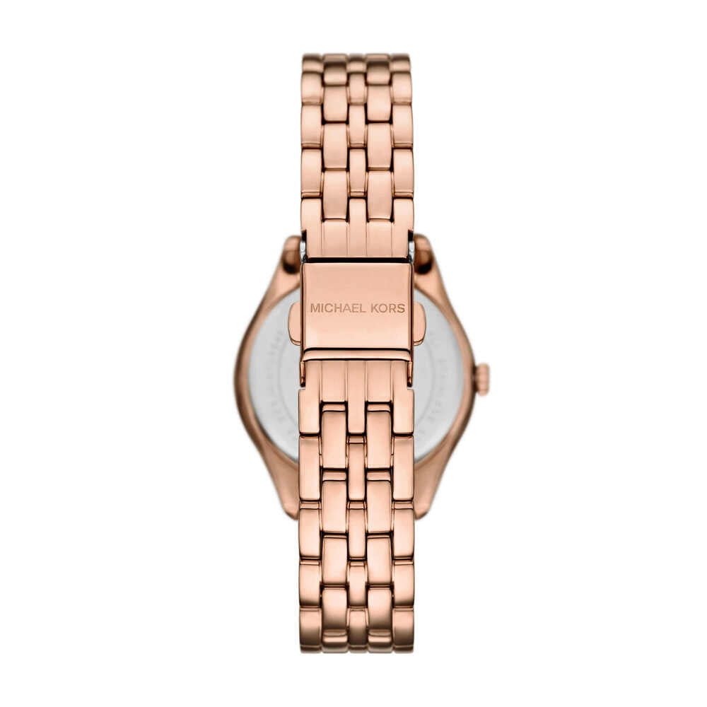 Harlowe Three-Hand Rose Gold-Tone Stainless Steel Watch