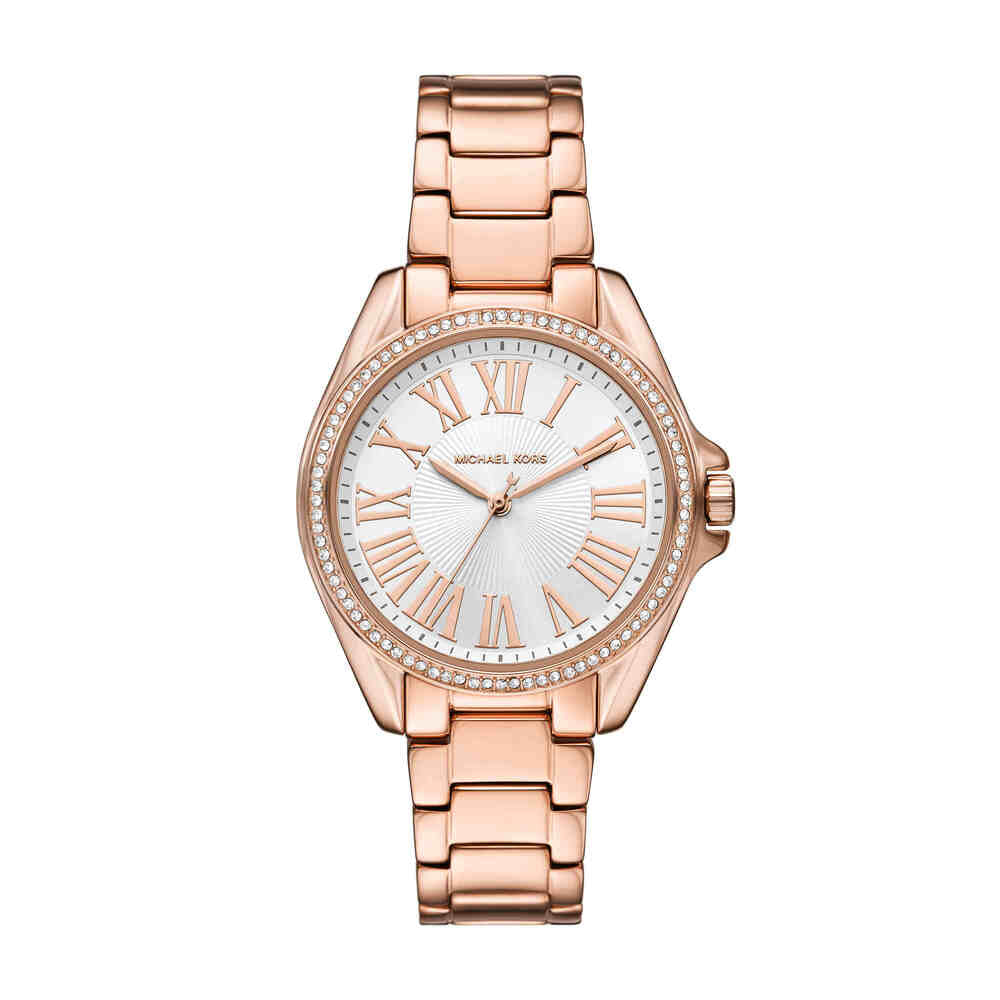 Kacie Three-Hand Rose Gold-Tone Stainless Steel Watch